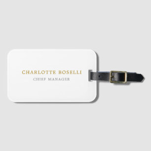 Minimalist Classical Professional Gold Colour Luggage Tag