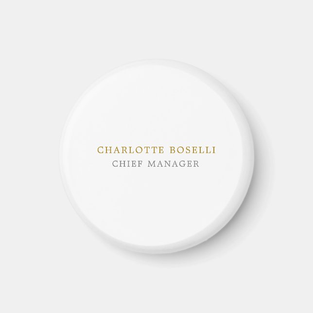 Minimalist Classical Professional Gold Colour Magnet (Front)