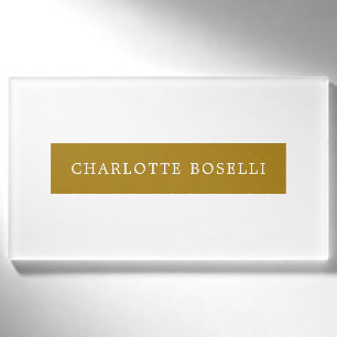 Minimalist Classical Professional Gold Colour Name Tag
