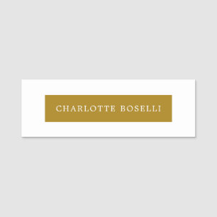 Minimalist Classical Professional Gold Colour Name Tag
