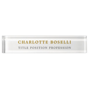 Minimalist Classical Professional Gold Colour Nameplate