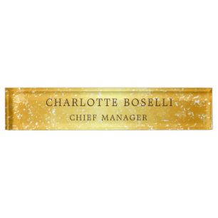 Minimalist Classical Professional Gold Colour Nameplate