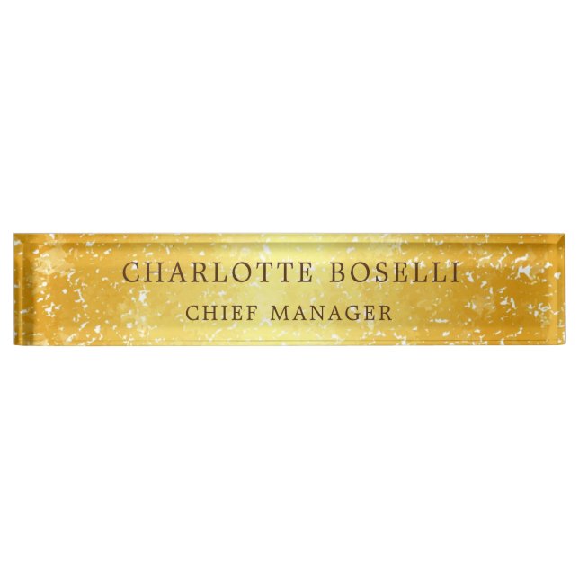 Minimalist Classical Professional Gold Colour Nameplate (Front)