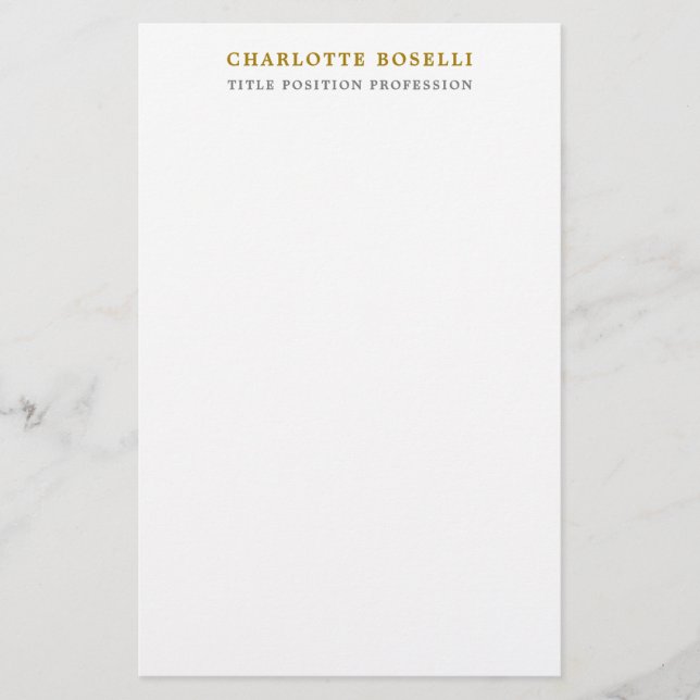 Minimalist Classical Professional Gold Colour Stationery (Front)