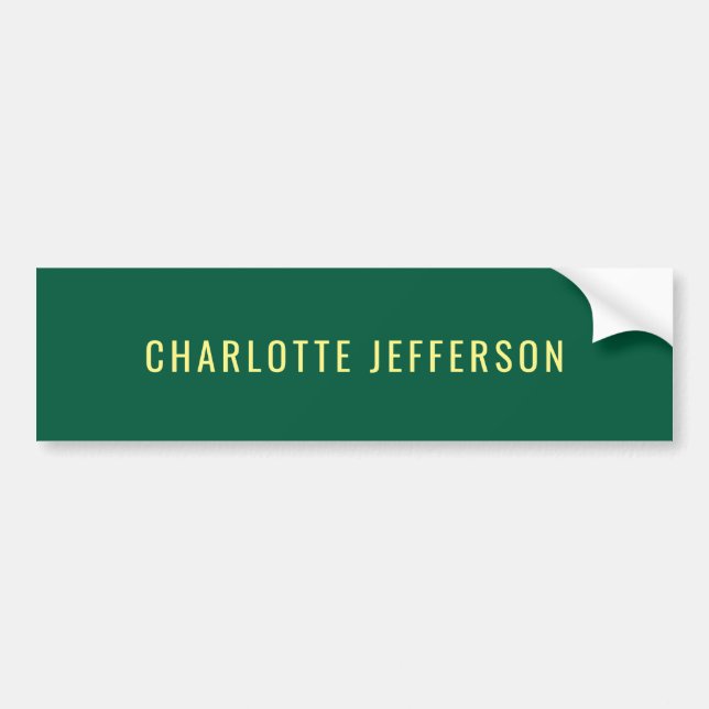 Minimalist Classical Professional Green Yellow Bumper Sticker (Front)