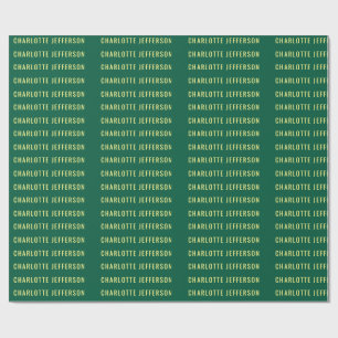 Minimalist Classical Professional Green Yellow Wrapping Paper