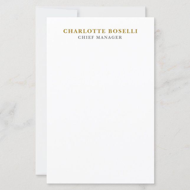 Minimalist Classical Professional Paper Sheet (Front)