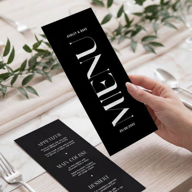 Minimalist Classy Black Wedding Menu (Creator Uploaded)