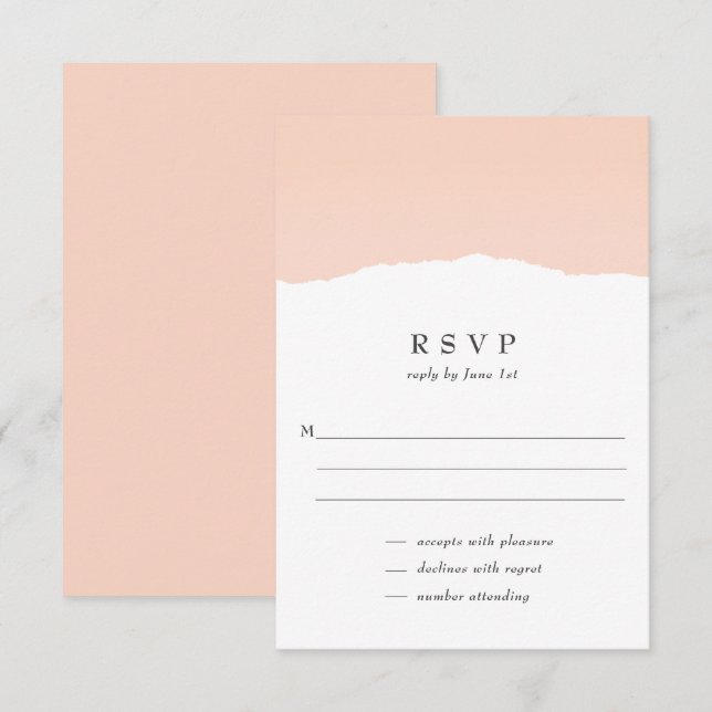 Minimalist Classy Blush Wedding RSVP Card (Front/Back)