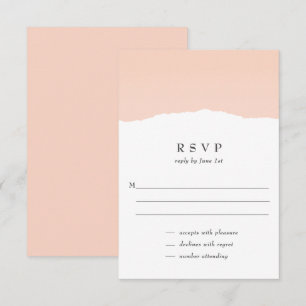 Minimalist Classy Blush Wedding RSVP Card