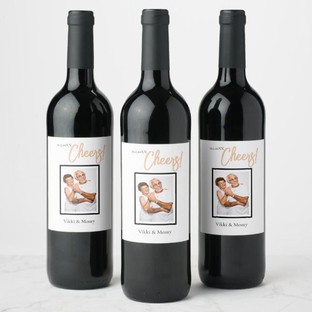 Minimalist Classy Simple Personalised Engagement Wine Label (Bottles)