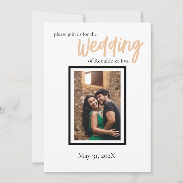 Minimalist Classy Simple Personalised Wedding Invitation (Front)