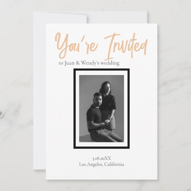 Minimalist Classy Simple Personalised Wedding Invitation (Front)