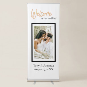 Minimalist Classy Simple Personalised Wedding Retractable Banner