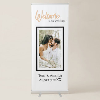 Minimalist Classy Simple Personalised Wedding Retractable Banner
