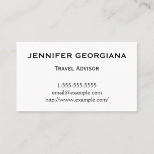 Minimalist & Classy Travel Advisor Business Card