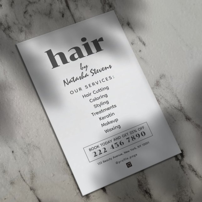 Minimalist clean boho style hair salon flyer (Creator Uploaded)