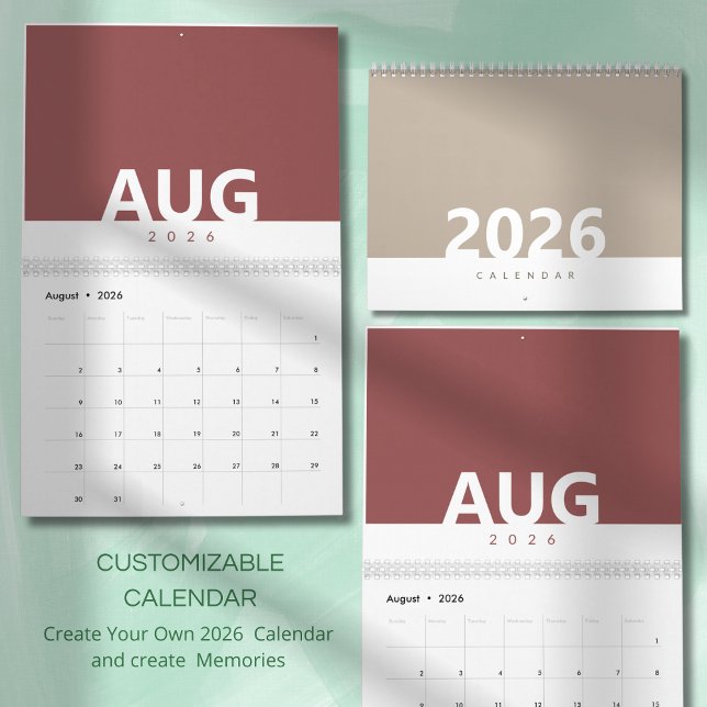 Minimalist Clean Modern Color Design Calendar (Creator Uploaded)