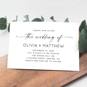 Minimalist Clean Photo Wedding - QR Code & Script Invitation