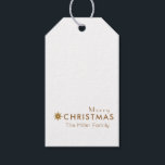 Minimalist Clean Simple Gold Merry Christmas Gift Tags<br><div class="desc">Simple,  stylish Christmas gift tags with a gold starburst and modern minimalist typography that can easily be personalised with your own greeting,  family name or year for a festive holiday season.</div>