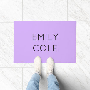 Minimalist clean simple purple  doormat