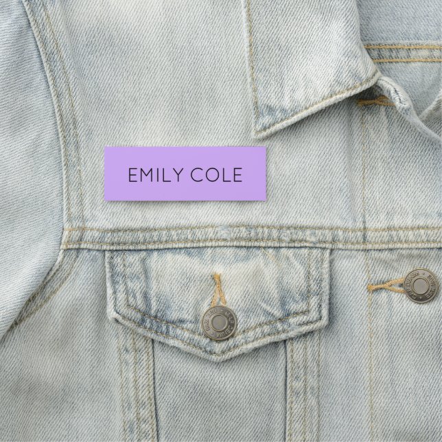 Minimalist clean simple purple  name tag (In Situ)