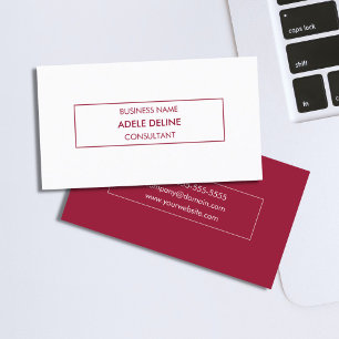 Minimalist Clean Simple Red Consultant Business Card