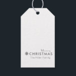 Minimalist Clean Simple Silver Merry Christmas Gift Tags<br><div class="desc">Simple,  stylish Christmas gift tags with a silver starburst and modern minimalist typography that can easily be personalised with your own greeting,  family name or year for a festive holiday season.</div>