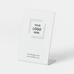 Minimalist Clean White Design   Custom Business  Pedestal Sign