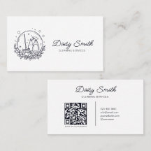 Minimalist Cleaning Service Logo QR Code 