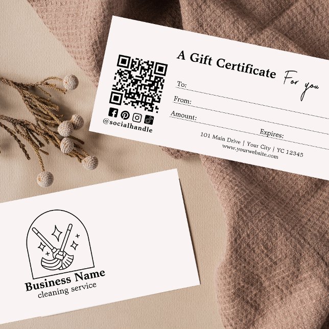 Minimalist Cleaning Services  Gift Certificate (Creator Uploaded)