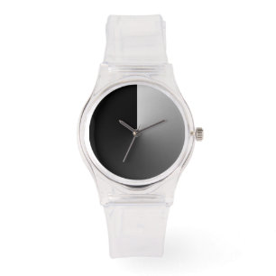 Minimalist Clear with Black and Light Grey Dial Watch