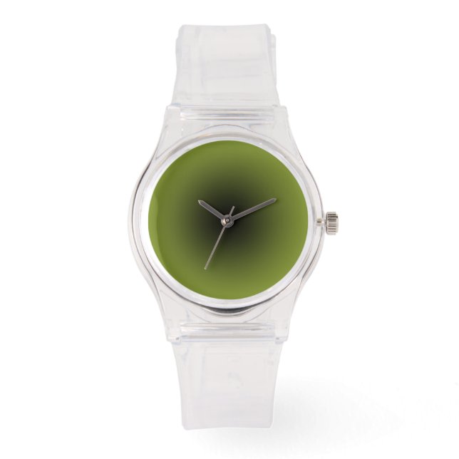 Minimalist Clear with Black and Wasabi Green Dial Watch (Front)
