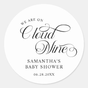 Minimalist Cloud Nine Baby Shower Classic Round Sticker
