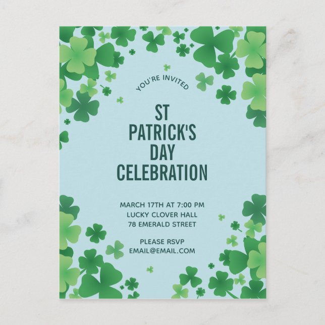 Minimalist Clover Frame Invitation (Front)