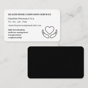 Minimalist CNA Home Health Caregiver  Business Card