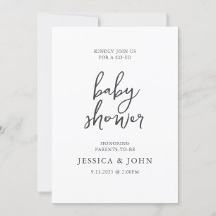 Minimalist Co-Ed Simple Baby Shower Invitation