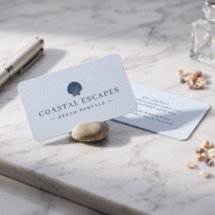 Minimalist Coastal Beach Rental Business Card