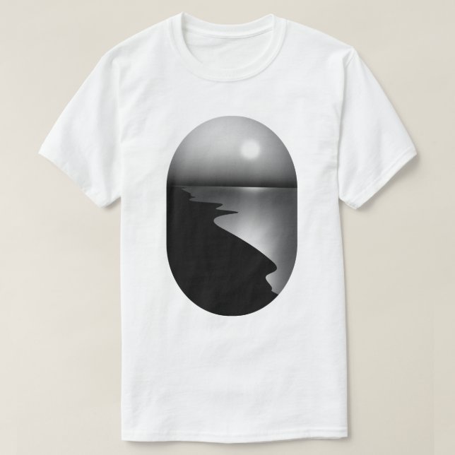 Minimalist Coastal Moon Graphic Tee (Design Front)