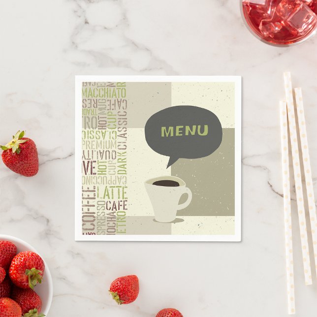 Minimalist Coffee Bar Menu Napkin (Creator Uploaded)
