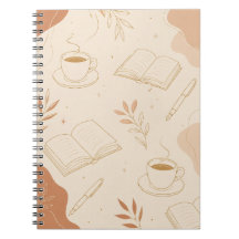 Minimalist Coffee & Books Academia Notebook