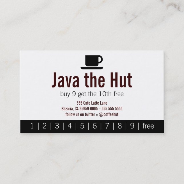 Minimalist Coffee Cup Drink Loyalty Card (Front)