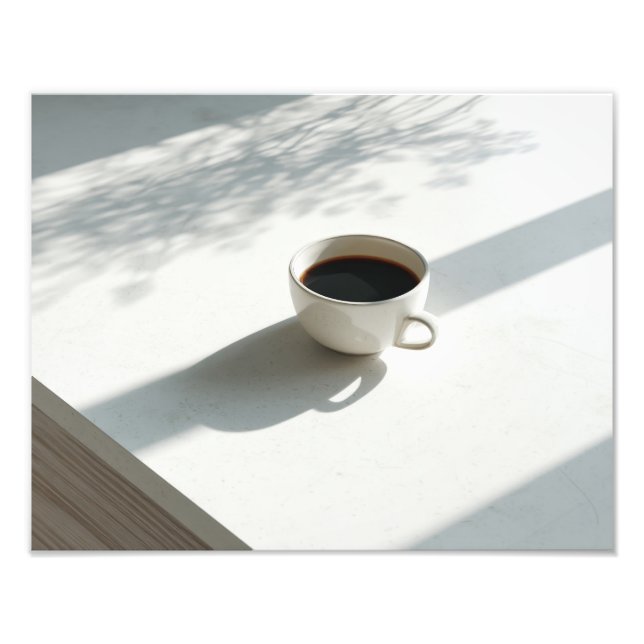 Minimalist Coffee Cup Soft Sunlight Still Photo Print (Front)