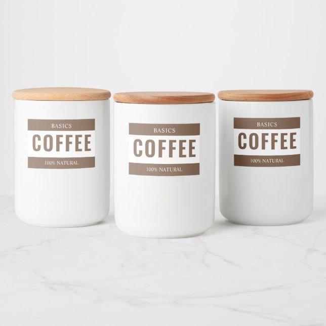 Minimalist COFFEE Label for Containers (Bottles)