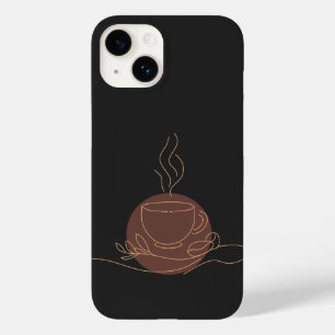 Minimalist Coffee Line Art - coffee lover Case-Mate iPhone 14 Case