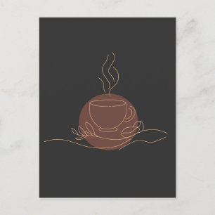 Minimalist Coffee Line Art - coffee lover Postcard