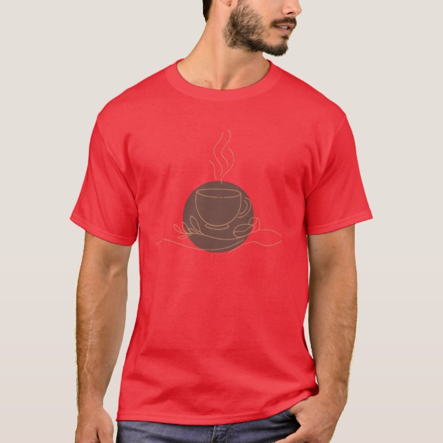 Minimalist Coffee Line Art coffee lover T-Shirt (Front)
