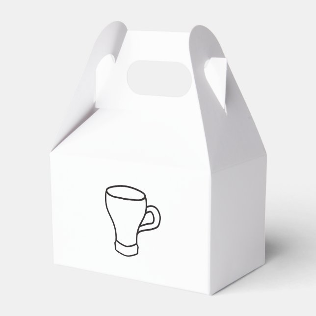 Minimalist Coffee Line Art Gift Favour Box (Front Side)