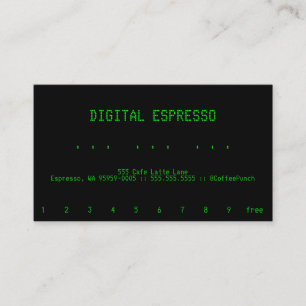 Minimalist Coffee Loyalty Reward Tracking Card