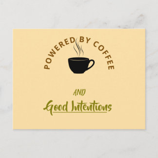 Minimalist Coffee Quote Postcard | Funny Good Inte
